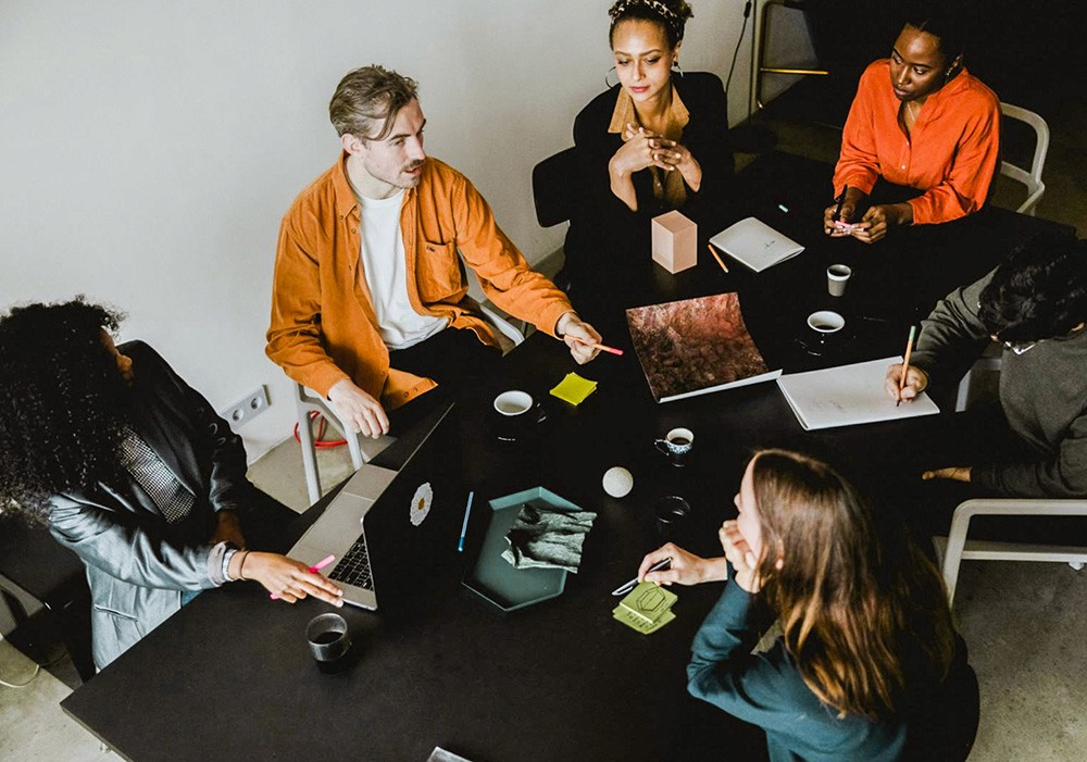 Project management team meeting