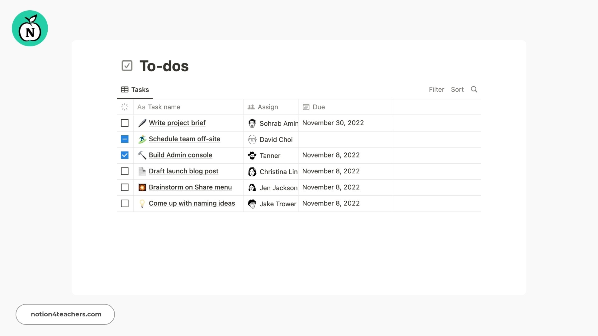 To-do List Template by Notion