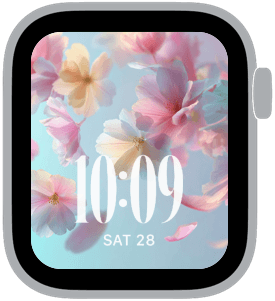 petal morning Apple Watch face preview 5 featuring floral, gradient, modern, and spring.