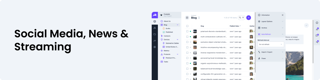 Social Media, News and Streaming