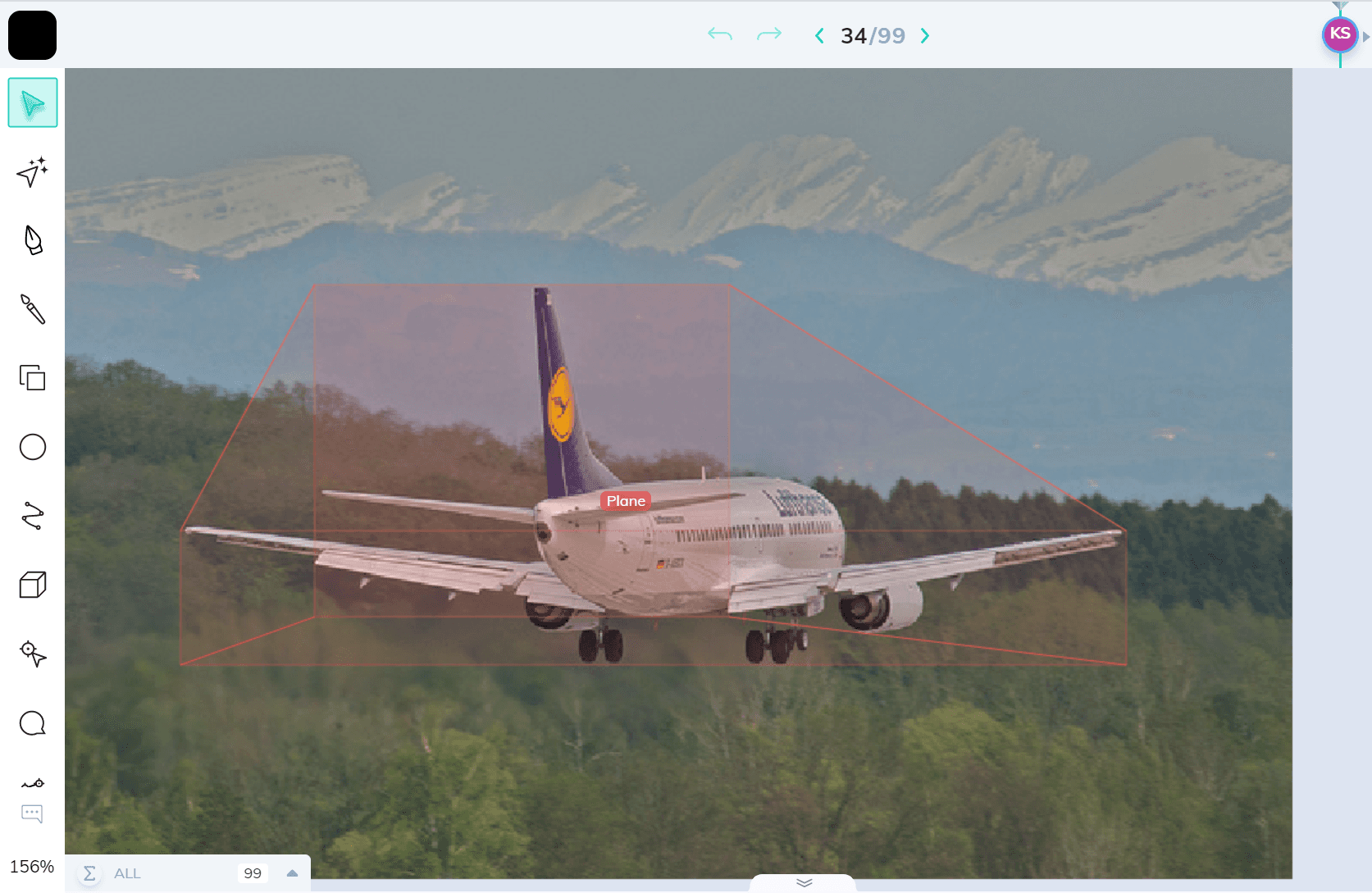 Plane annotation using 3D cuboid in V7