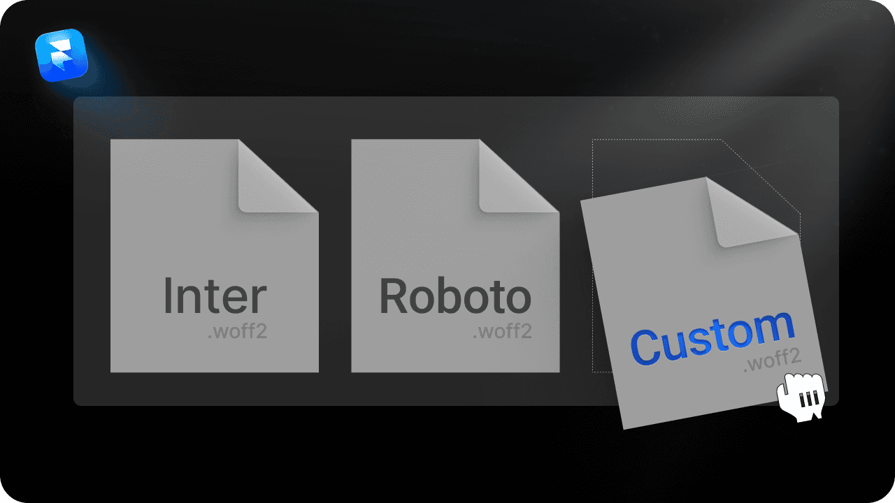 Fichiers de polices personnalisées à importer dans Framer au format woff et woff2