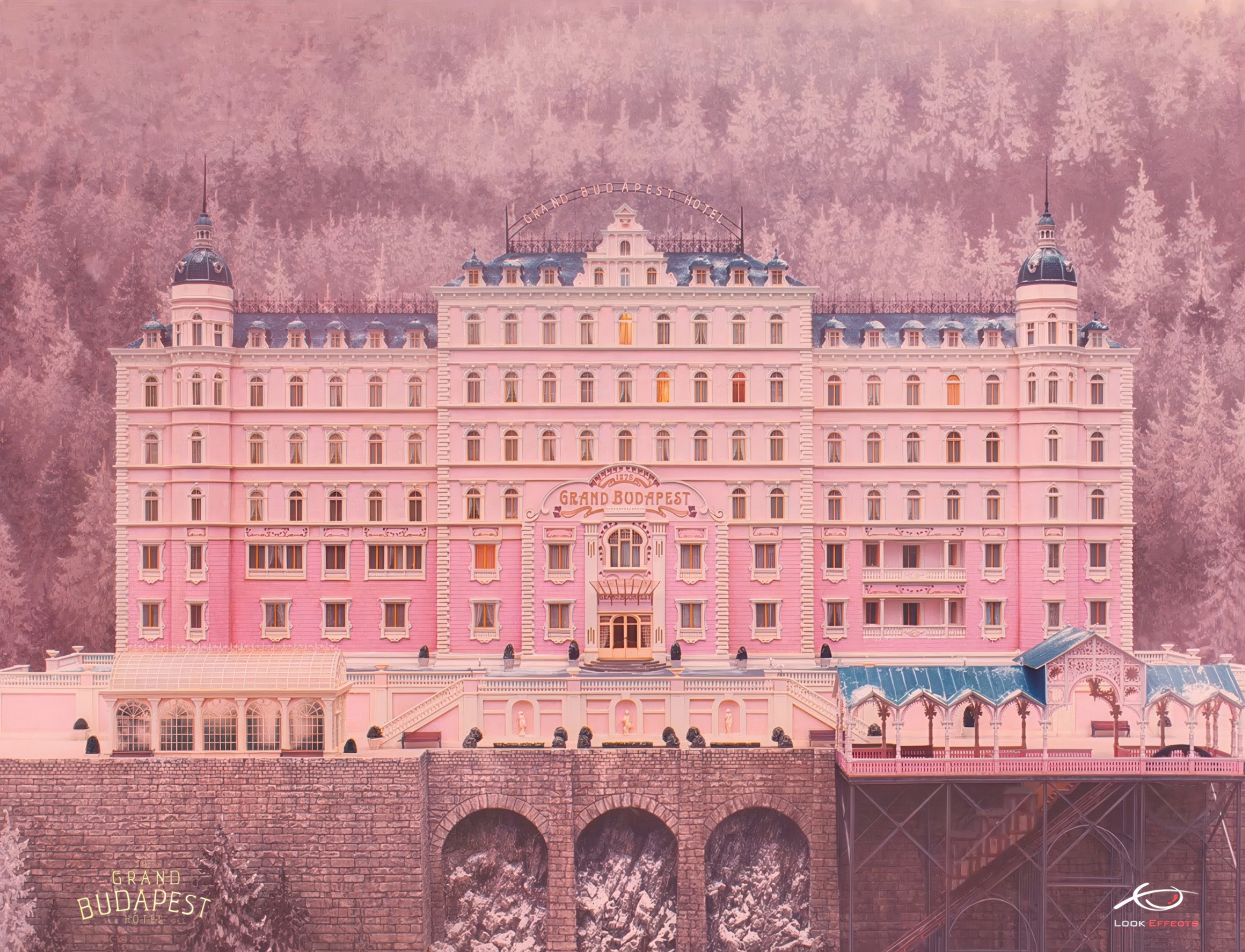 The Grand Budapest Hotel — Matte Painting of the hotel in the '30s, by Simone De Salvatore