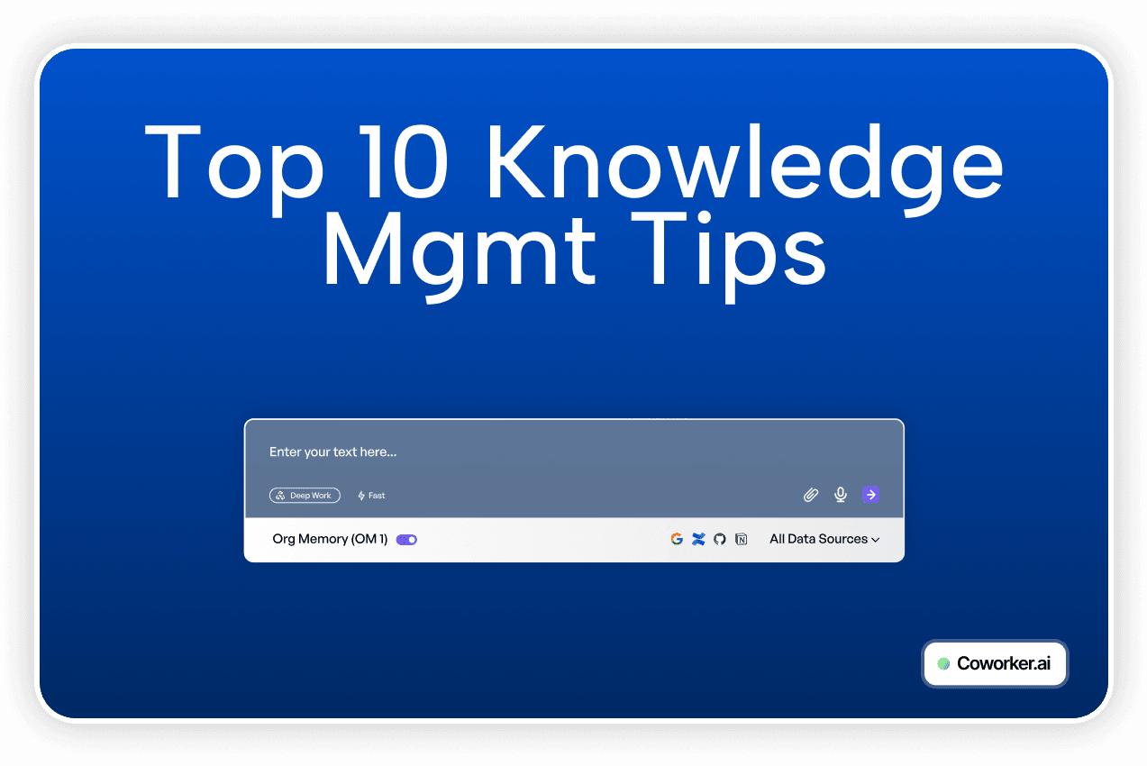 Top 10 Knowledge Mgmt Tips - Knowledge Management Practices