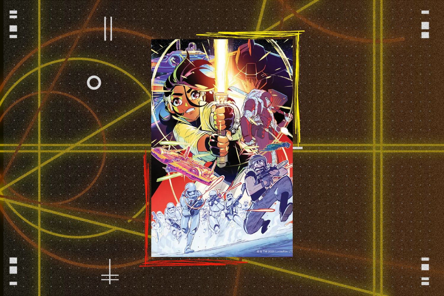 Cover for Star Wars: Path of the Lightsaber in front of a yellow geometric background