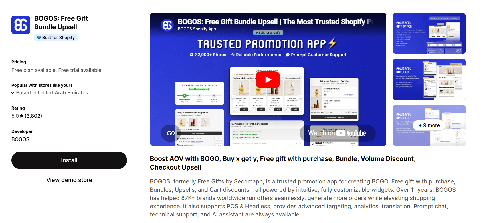 BOGOS: Free Gift Bundle Upsell on the Shopify App Store