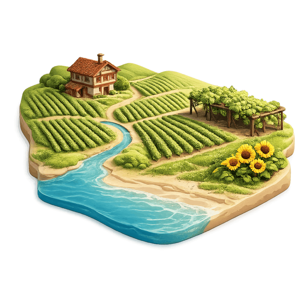 Artistic illustration of the East Thrace and Marmara wine region.