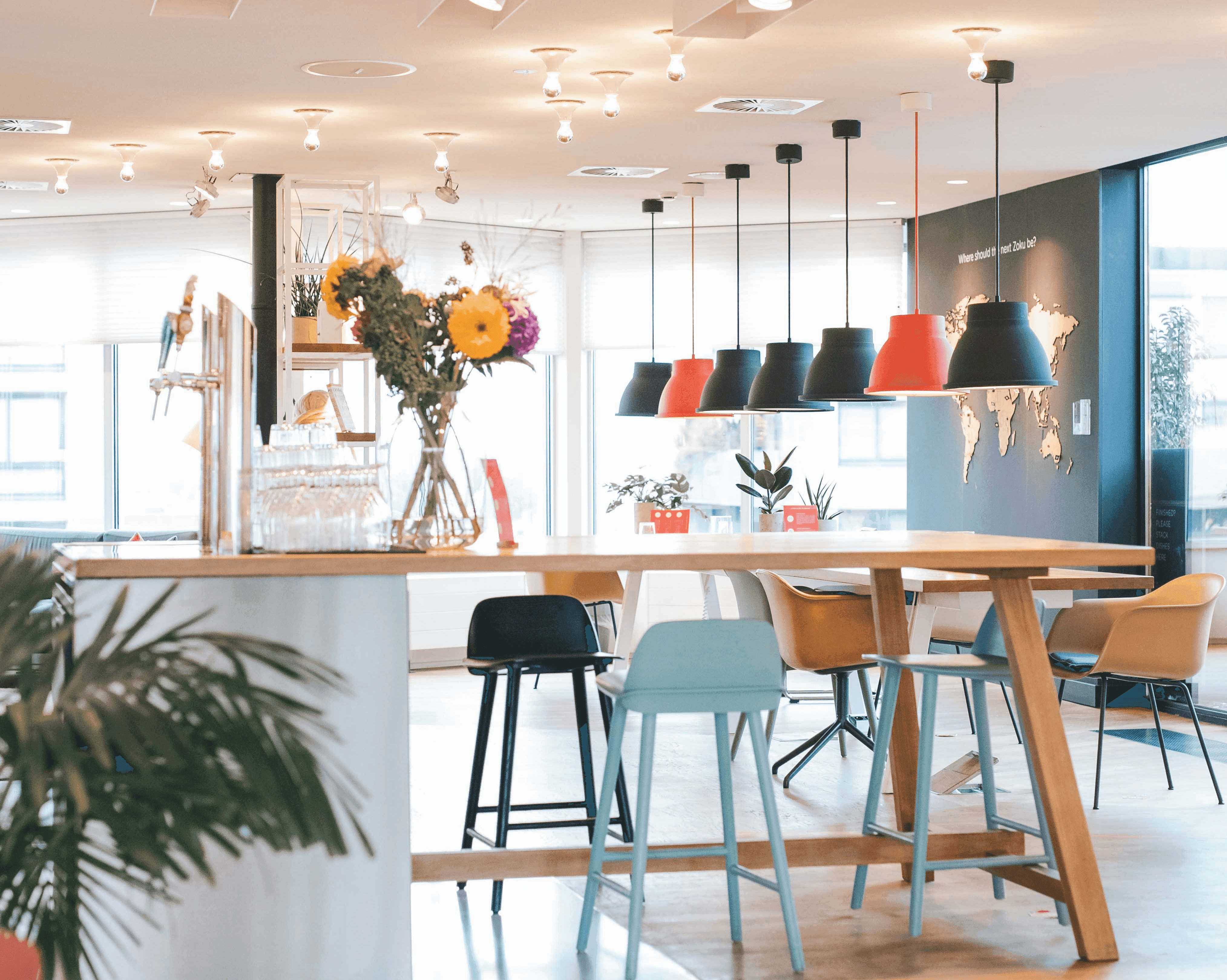 Bright coworking space