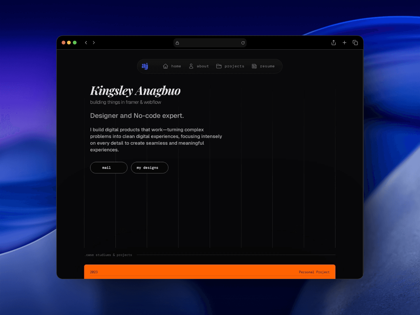 Dashboard preview for portfolio project