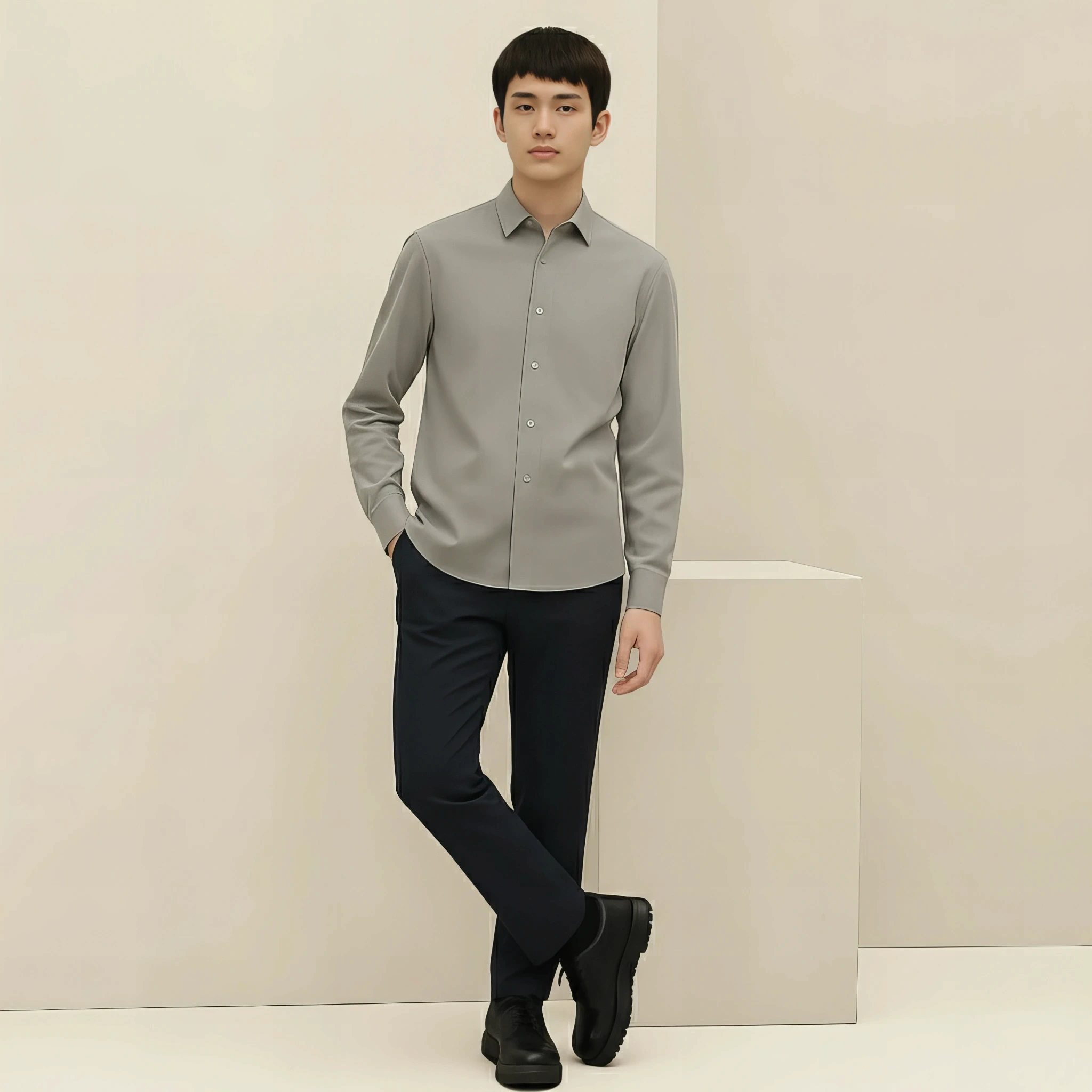 Modern Shirt in Pebble Gray