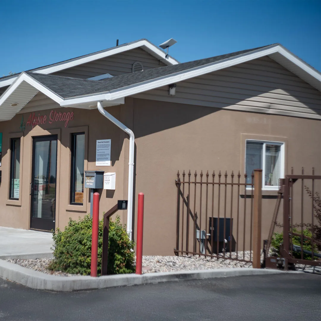 Alpine Storage office entrance at the Main Location in Rexburg