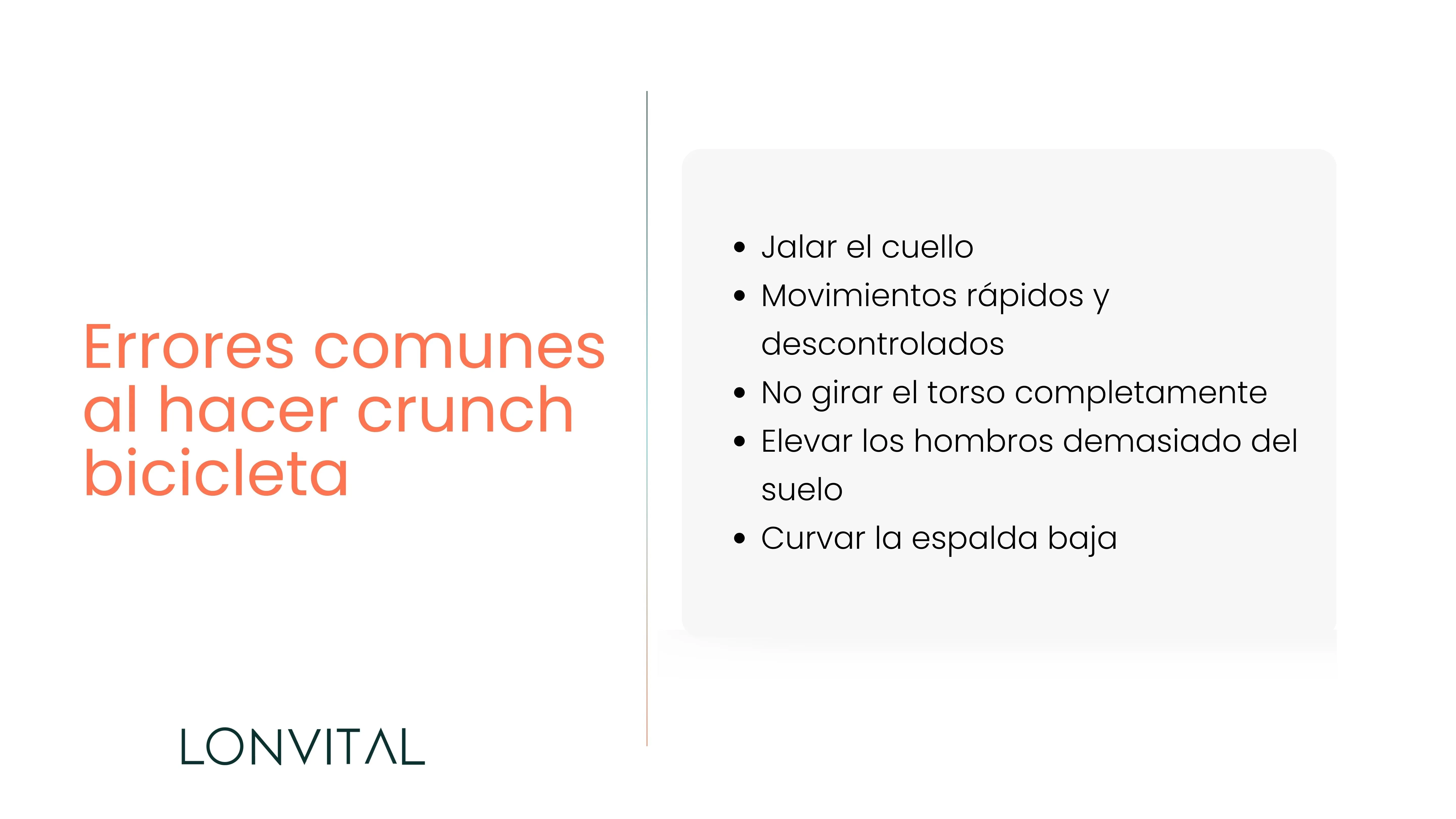 Errores comunes al hacer crunch bicicleta