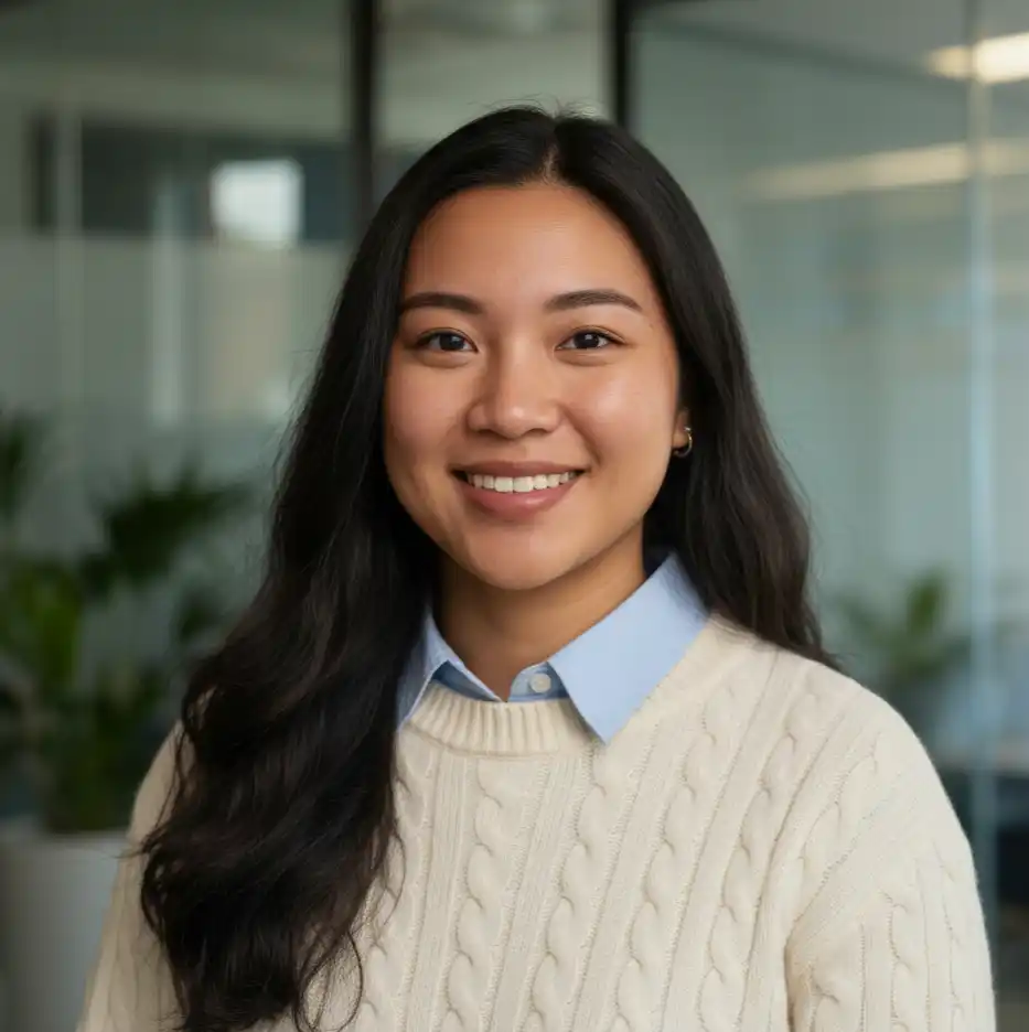 a man standing in front of a purple wall