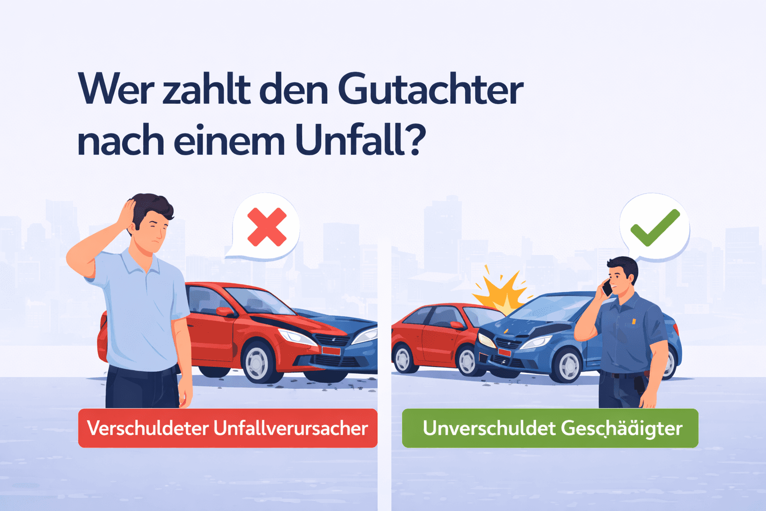 Wer zahlt den Gutachter nach Unfall?