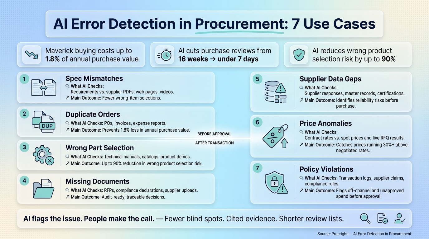 AI vs. Manual Procurement Error Detection: 7 Use Cases at a Glance