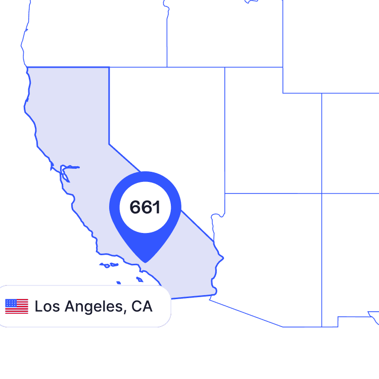 US map of 323 area code phone numbers and its coverage region