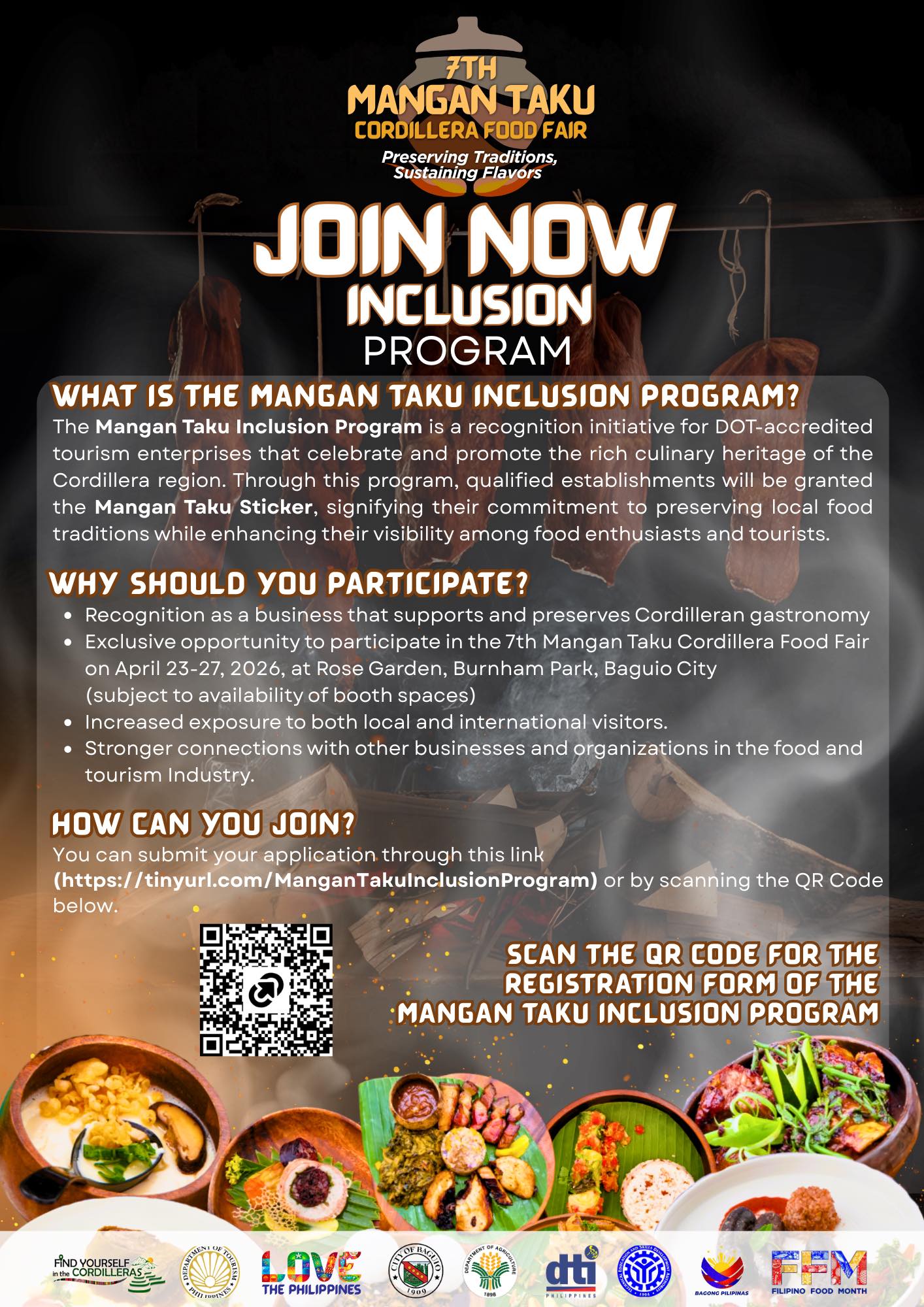 The 7th Mangan Taku Cordillera Food Fair Is Coming to Burnham Park — and DOT-Accredited Enterprises Can Still Join