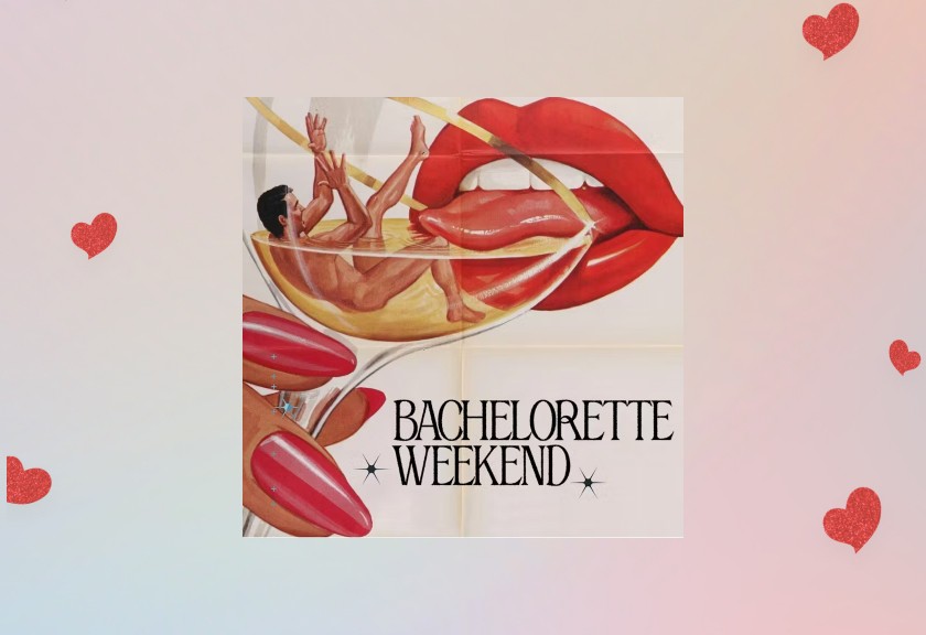 Minimal baby shower invitation design with scattered wildflowers and simple serif text on a sunset-toned gradient.