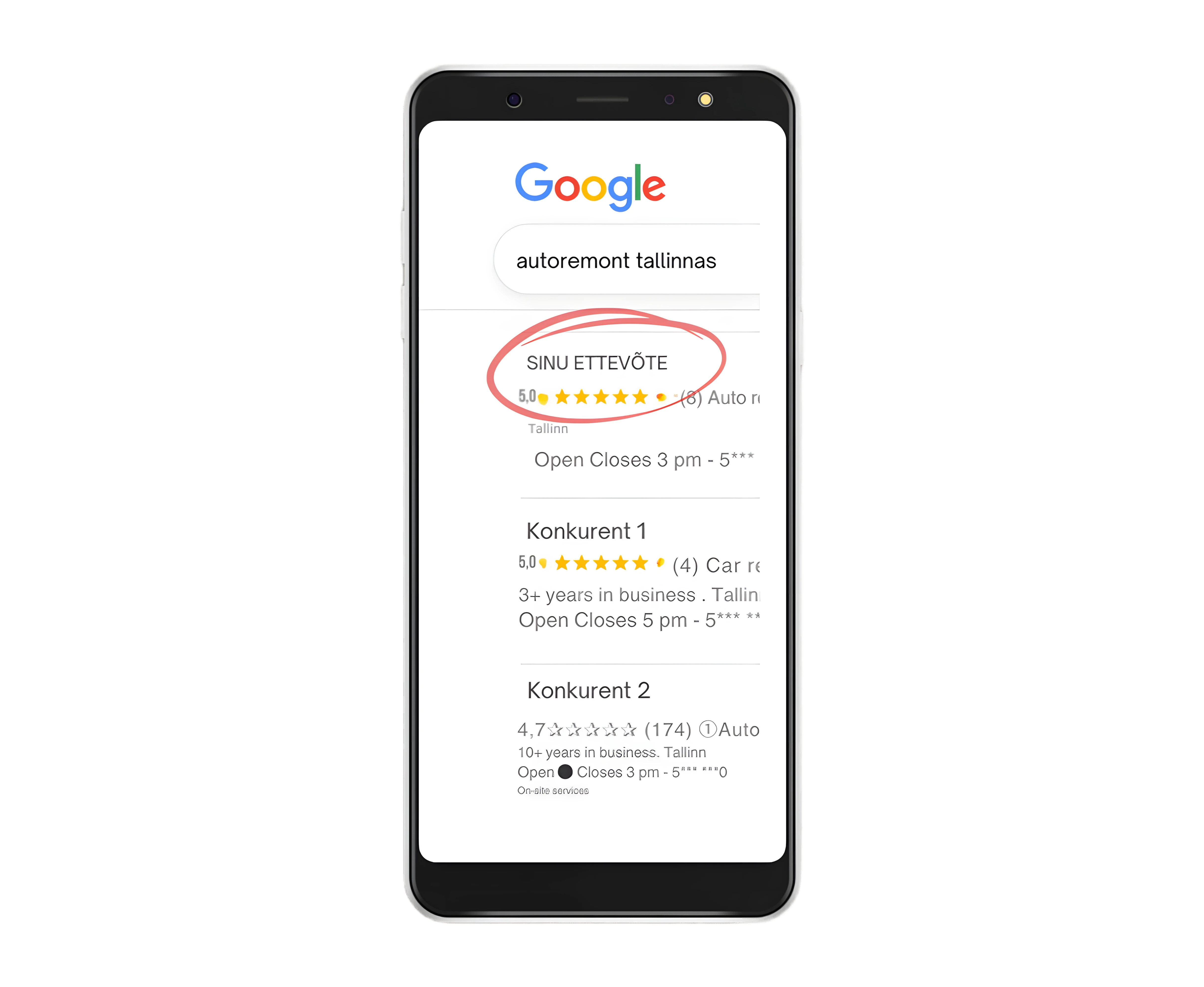 Sinu ettevõte Googles