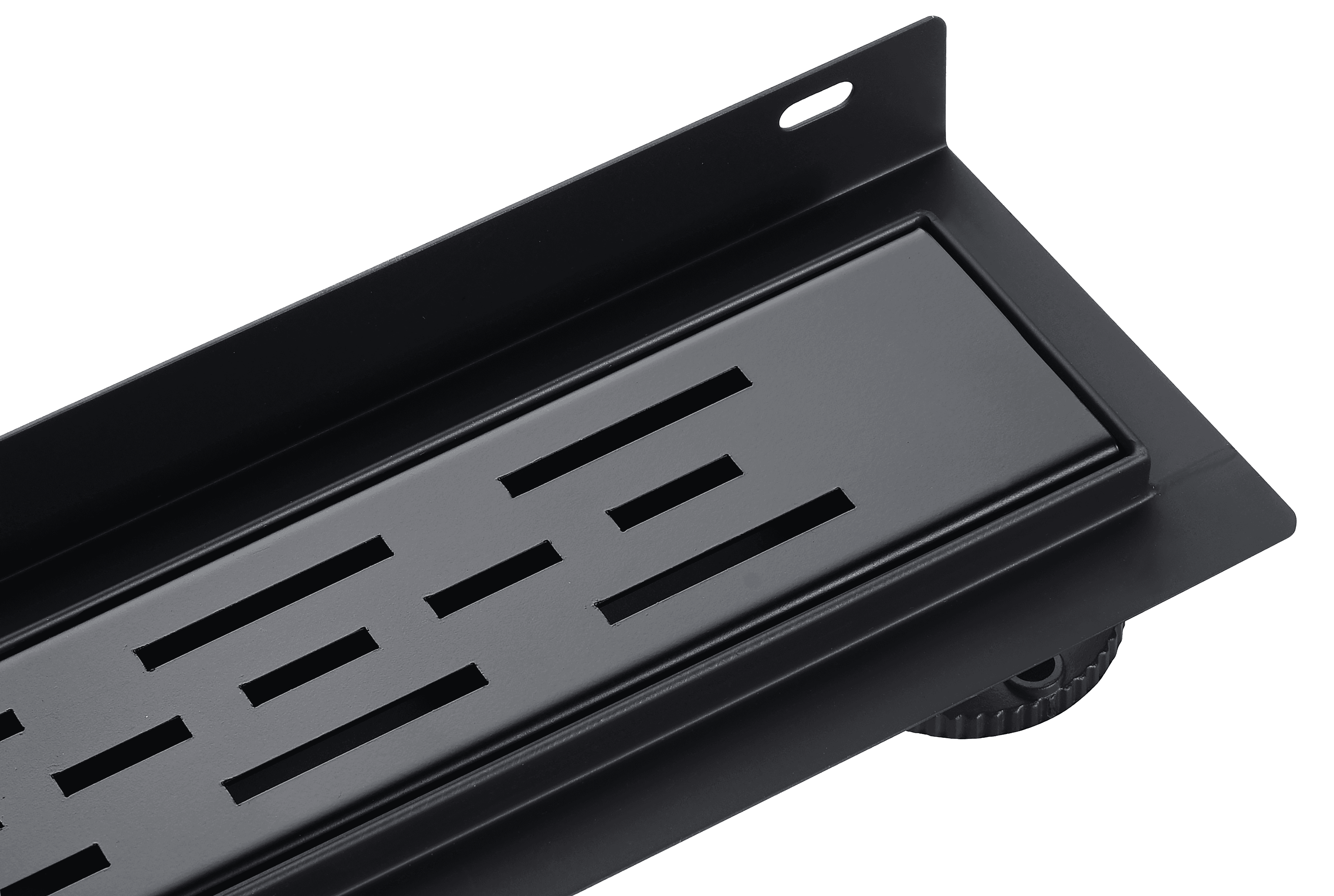 The Dynamic Way Dynamic Way douchegoot 80x7cm met muurflens zwart rvs