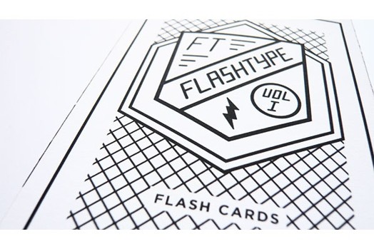A white Flashtype game card with some text.