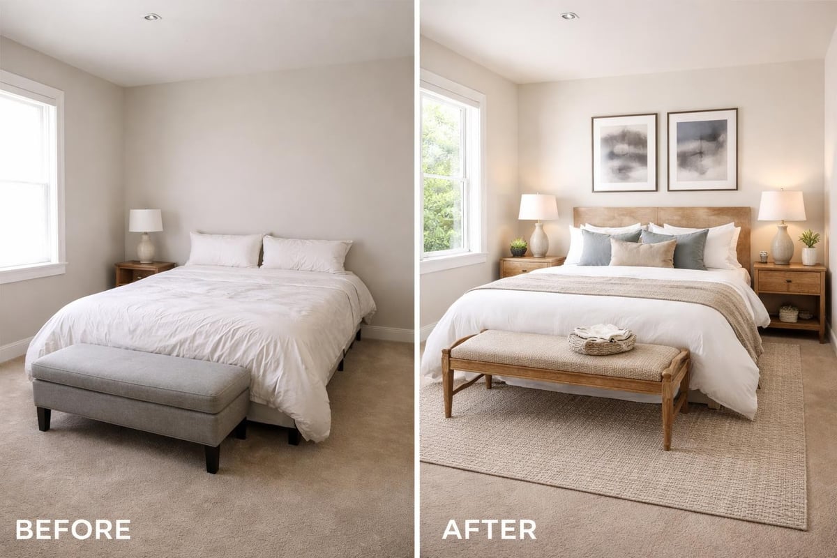 Bedroom staging transformation