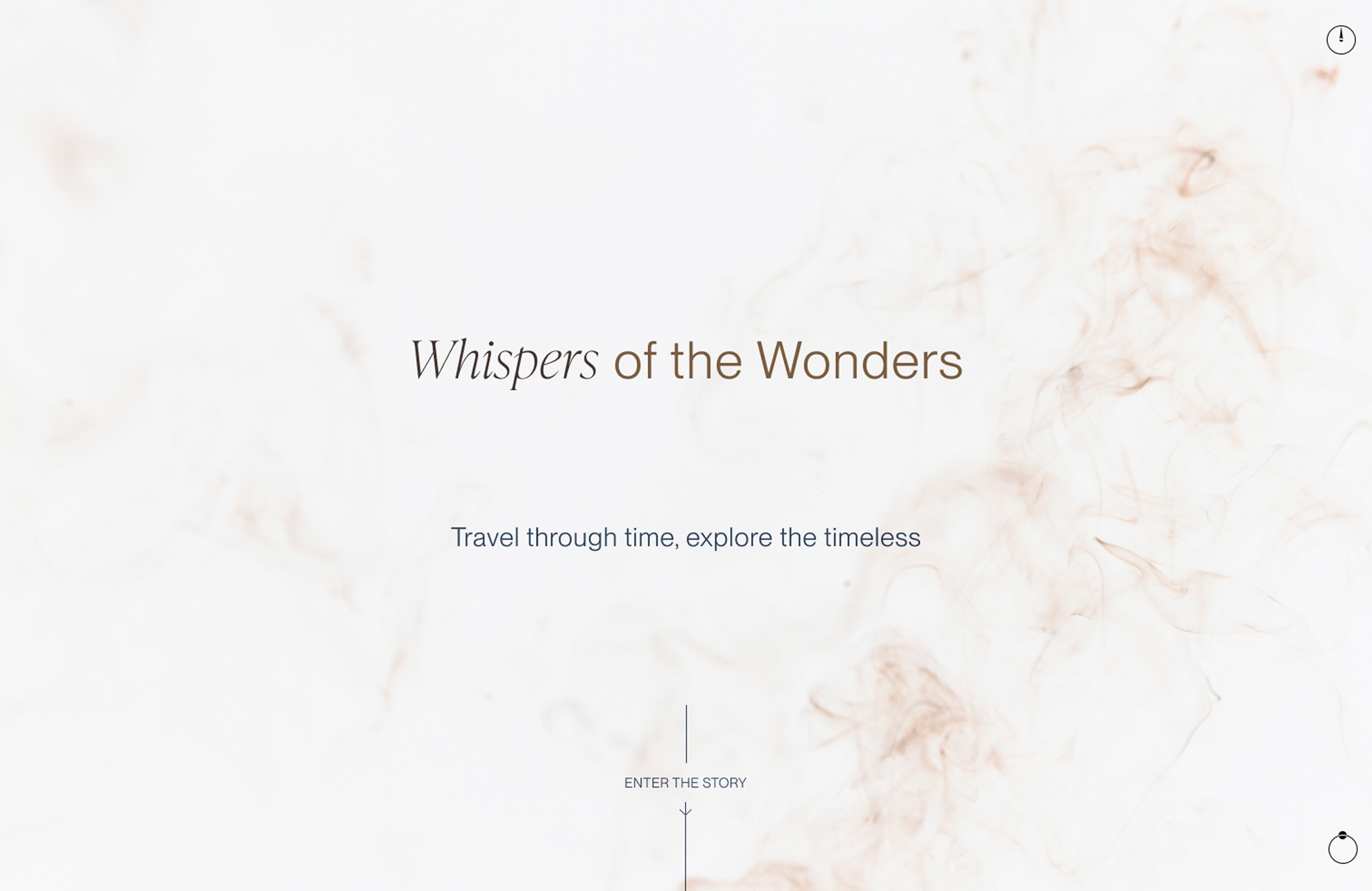 Minimal hero section with WebGl effect on the background