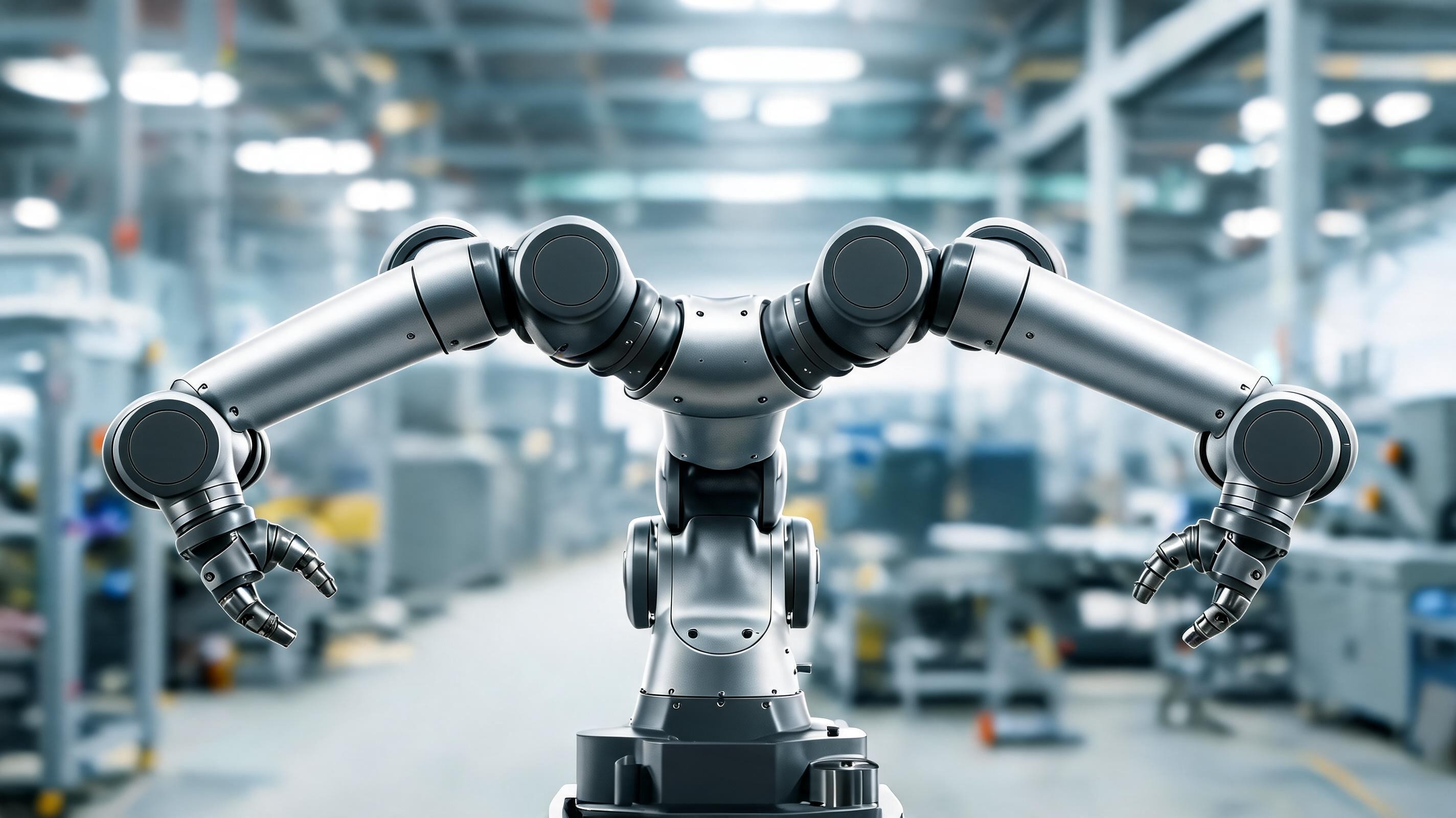 Industrial robotics on a factory floor