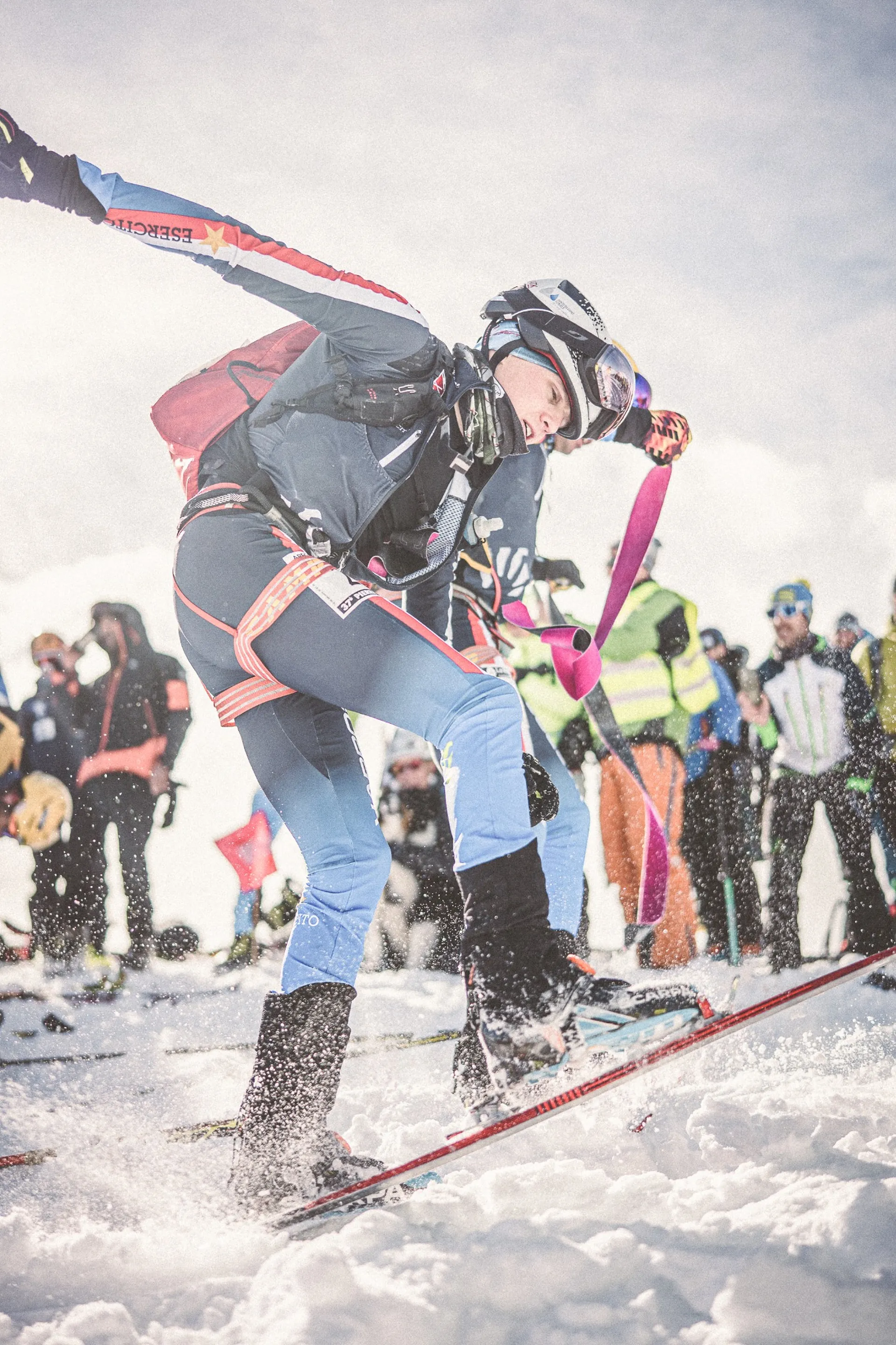 Julbo athlete preparing before the Pierra Menta ski mountaineering race - covered by Outdoor Perspectives