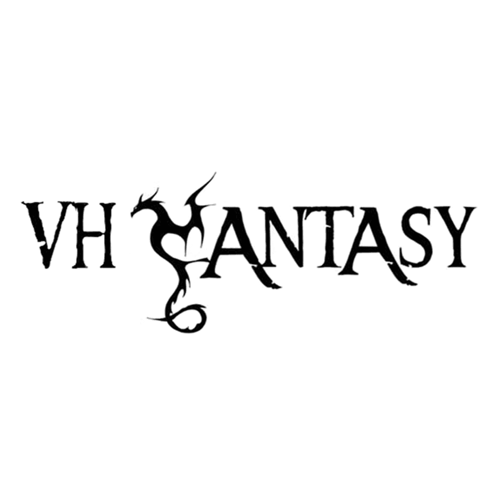 Logo VH Fantasy s písmenem F stylizovaným jako drak