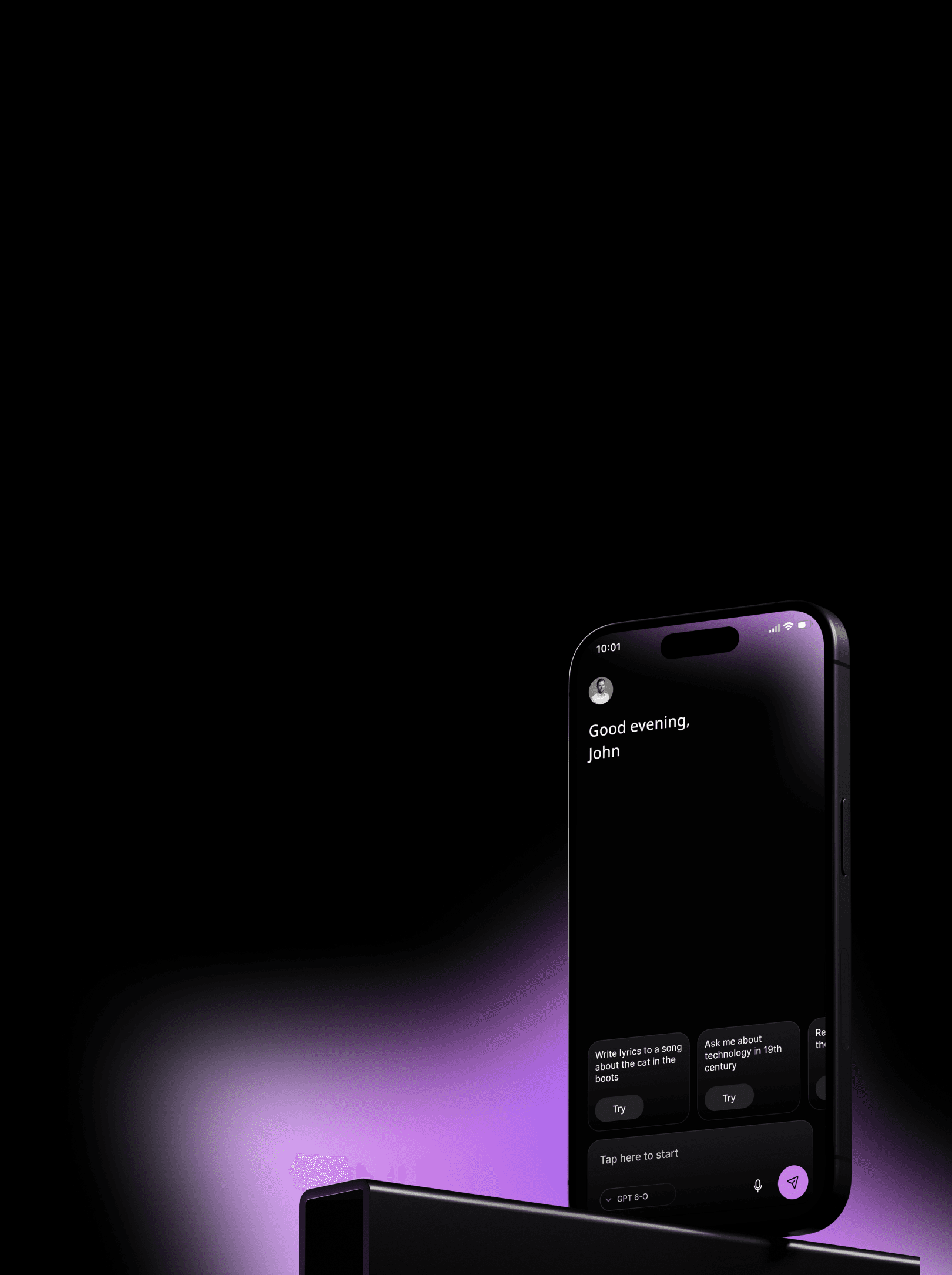 Purple orb on dark background that represent AI technology used in Nextio