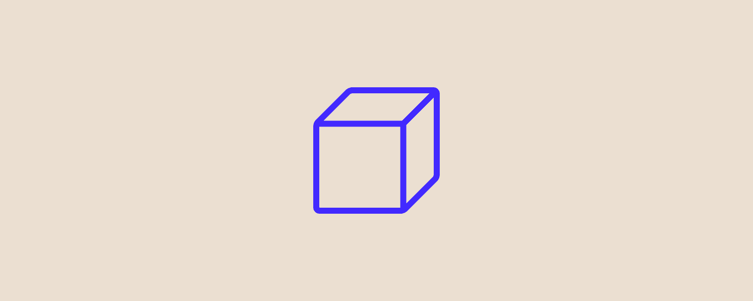 Icon showing a 3D cude shape
