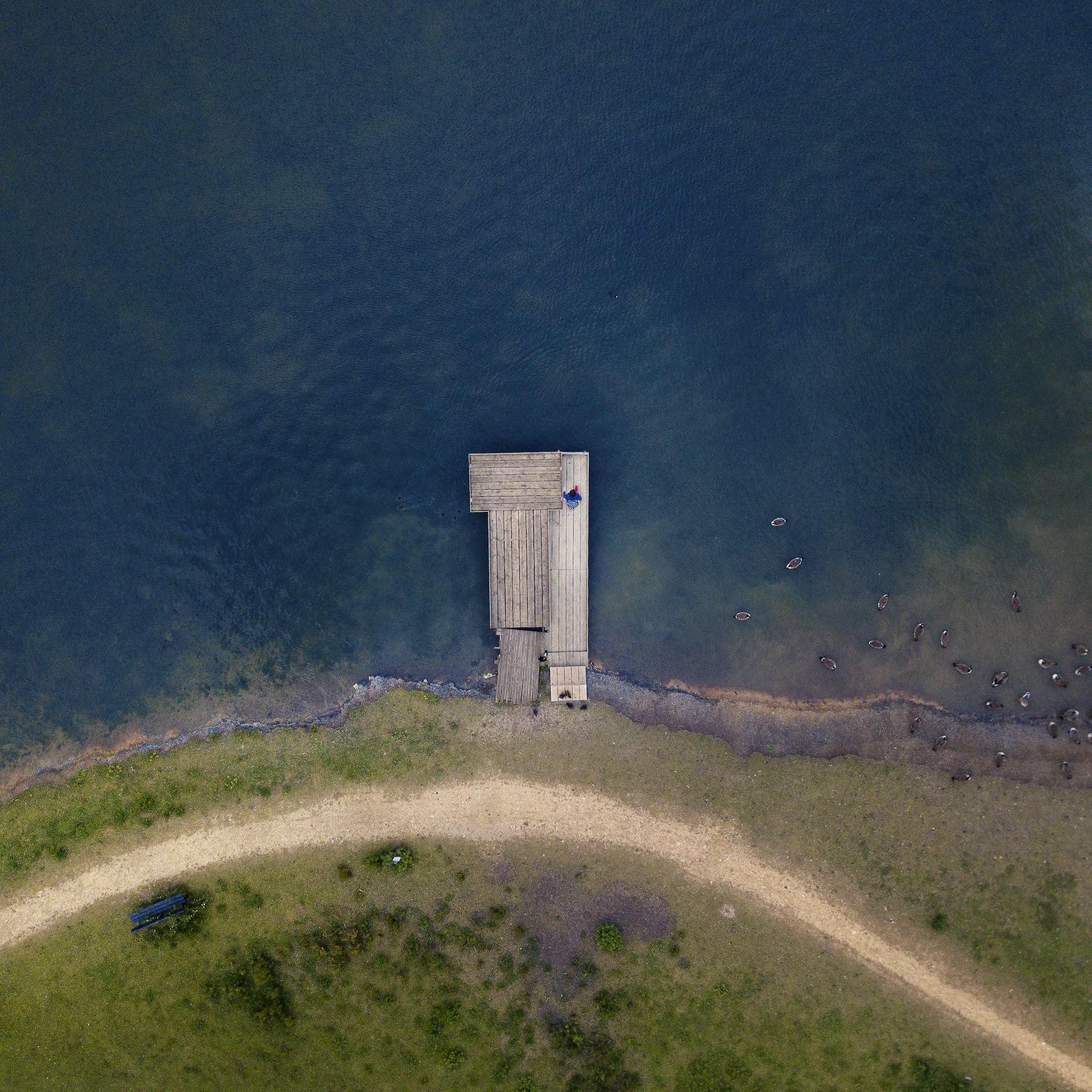 An ariel view of a coastal bank with sea on upper side and a wooden structure to get a siteview on the other side