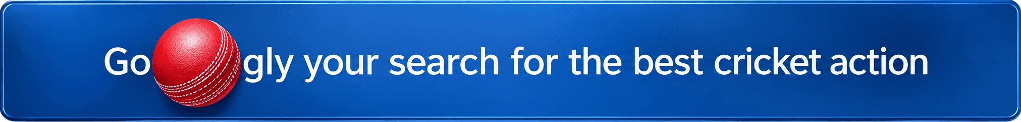 Go googly your search for the best cricket action text with red cricket ball as letter O on blue