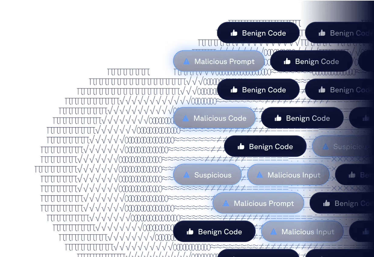 Abstract digital visualization showing overlapping code tags labeled