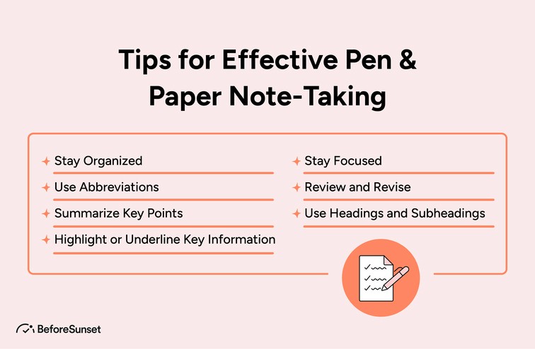 Tips for Effective Pen and Paper Note-Taking