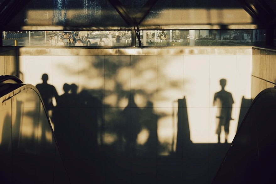 Concert stage lights and crowd silhouettes