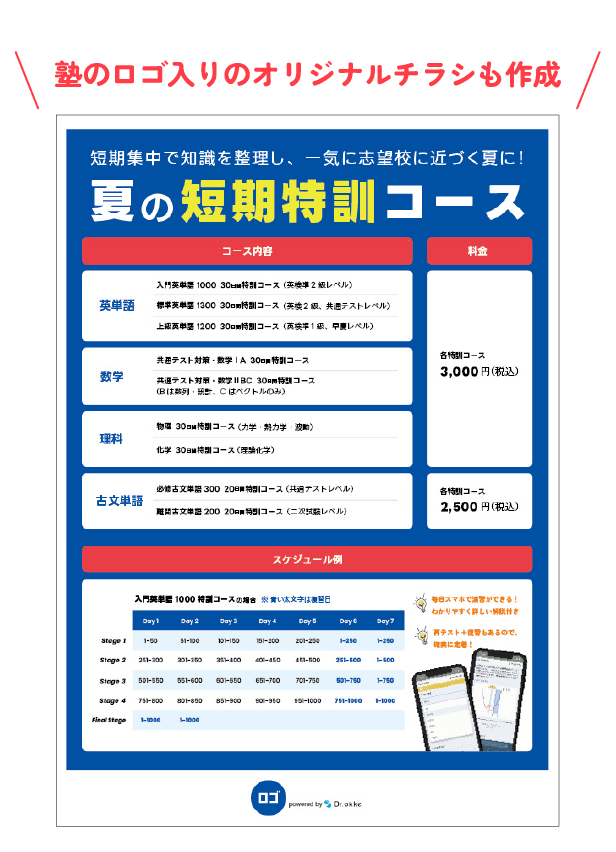ヒアリングをもとに、貴塾に合った演習コースをご用意
