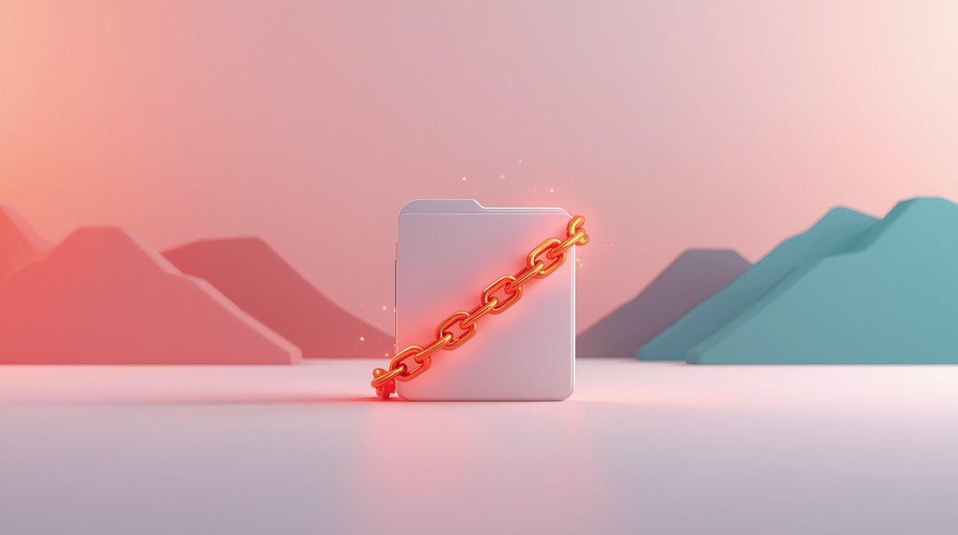 logo image with soft folders and a focal folder in a chain