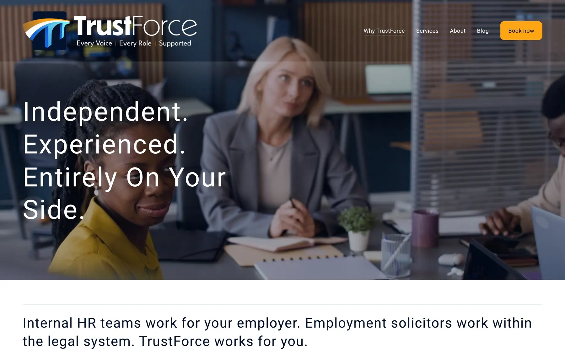 TrustForce project by CL42ITY, live website on desktop