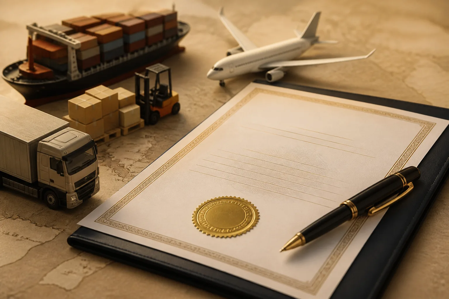 Supply Chain Consultancy License in Dubai beside a Dubai trade license document and a modern