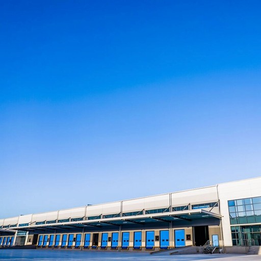 Modern white house floating in the sky with large windows and staircase, representing luxury and innovative design.