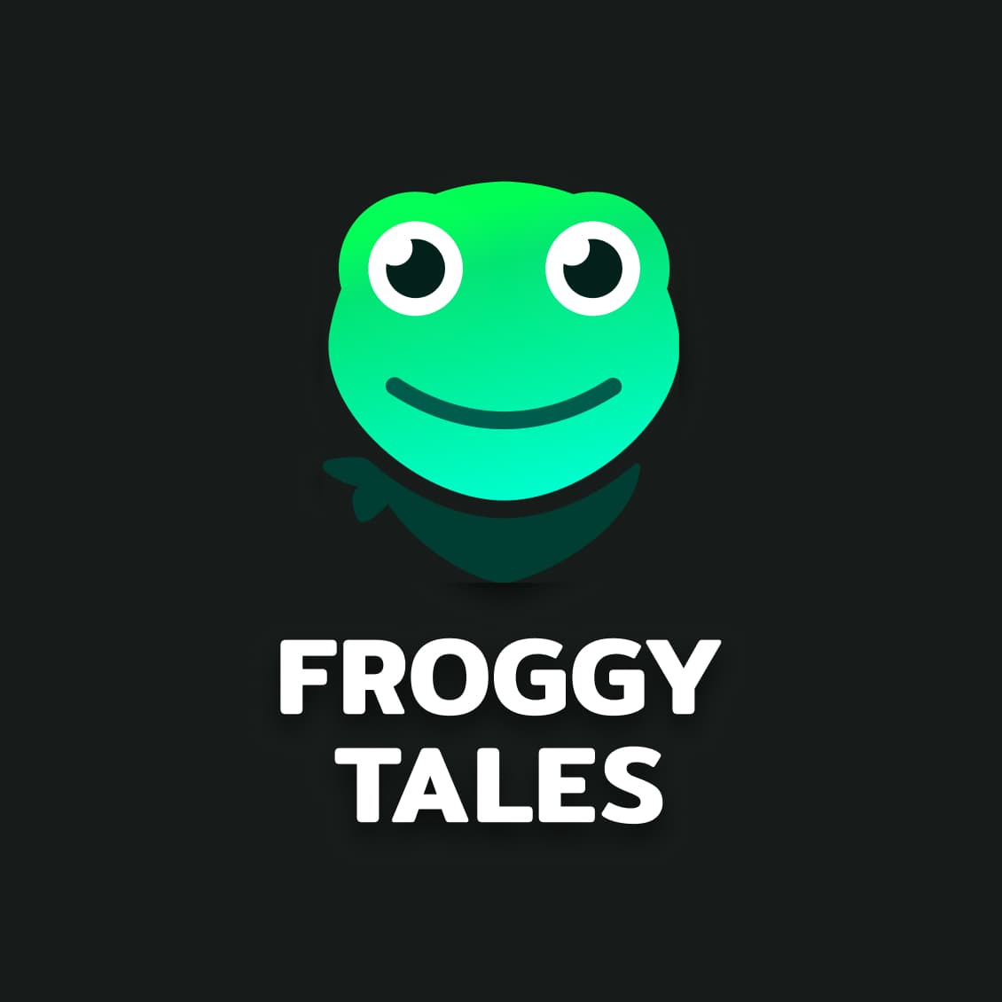 Brand design for story app showing a frog.