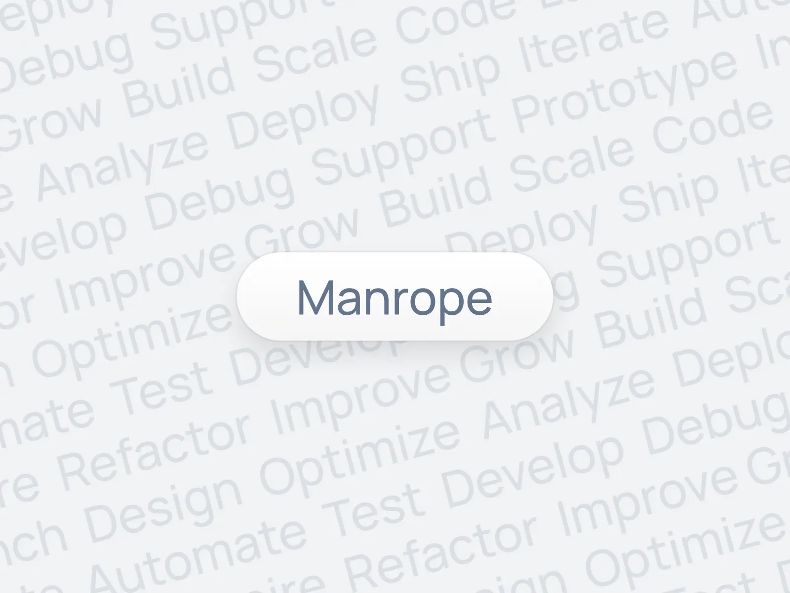 Manrope font preview with 3D soft UI button on light background with tech terms