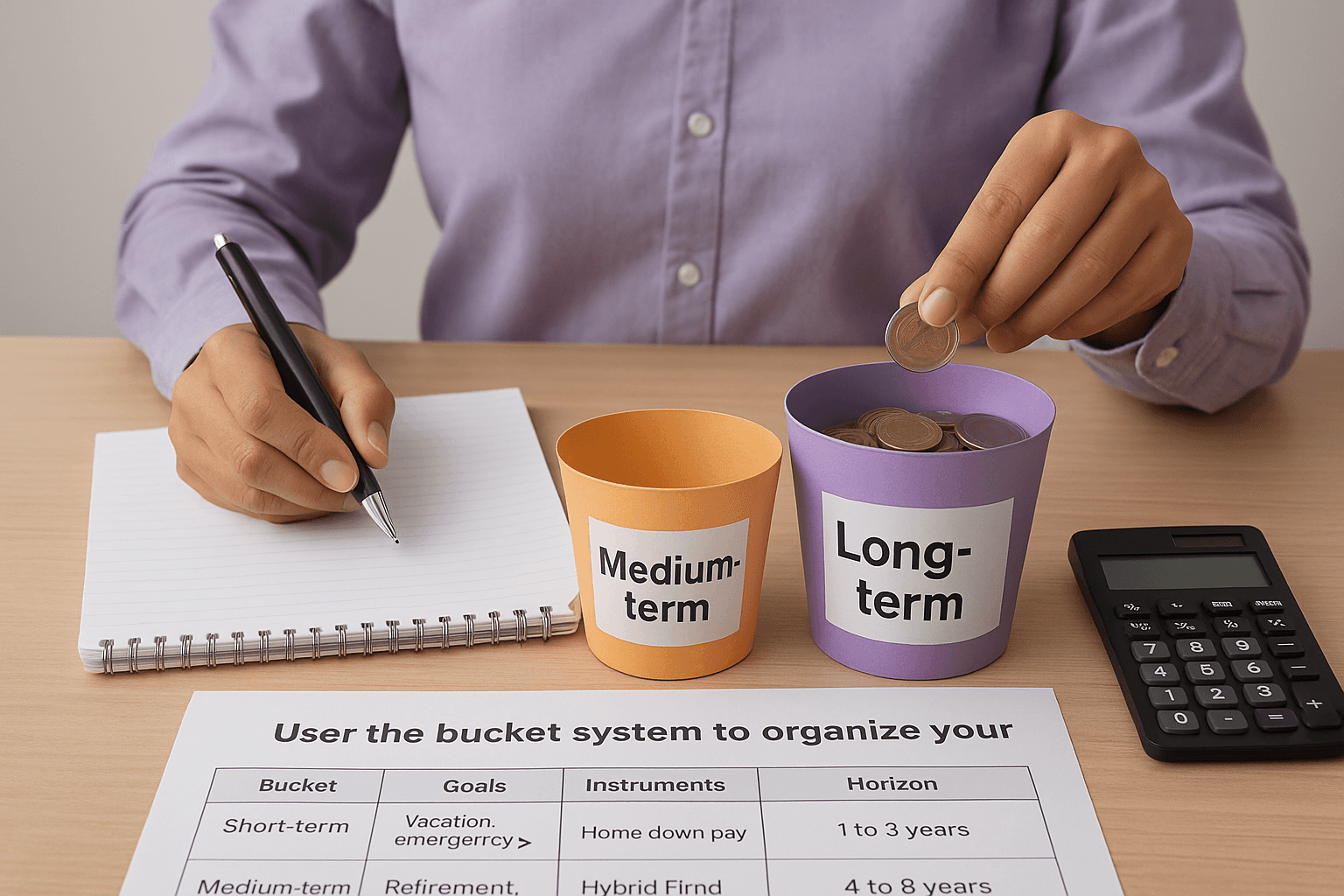 Use the bucket system to organize your goals