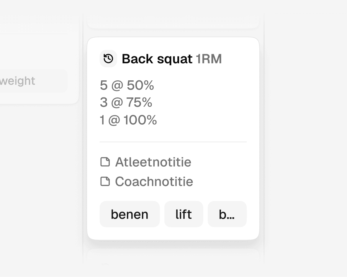 Programmeer workouts direct in Huppa