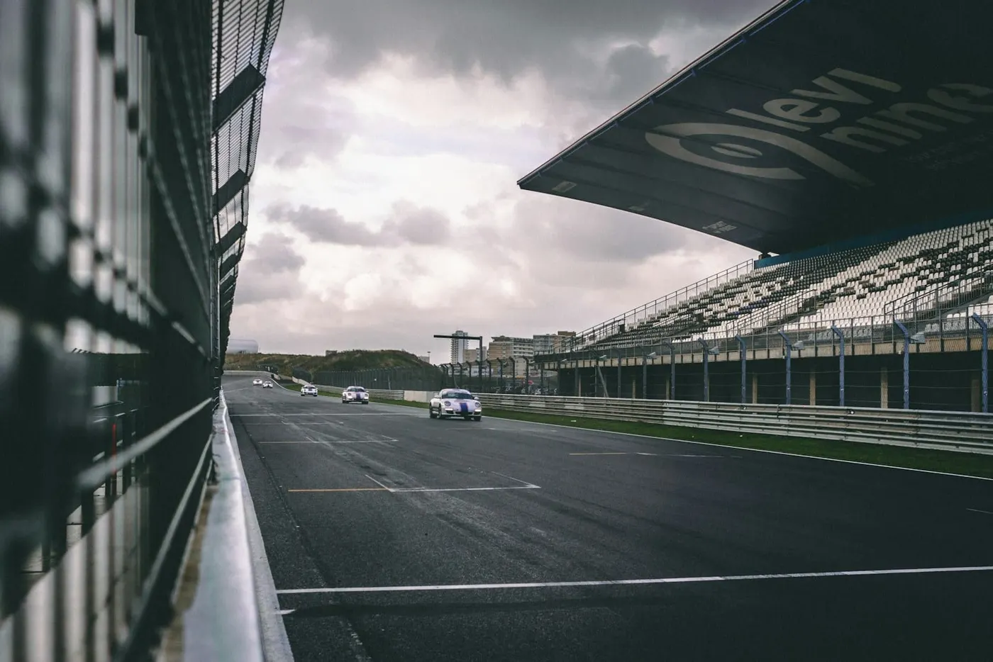 Pit lane garages during a REDLINE round