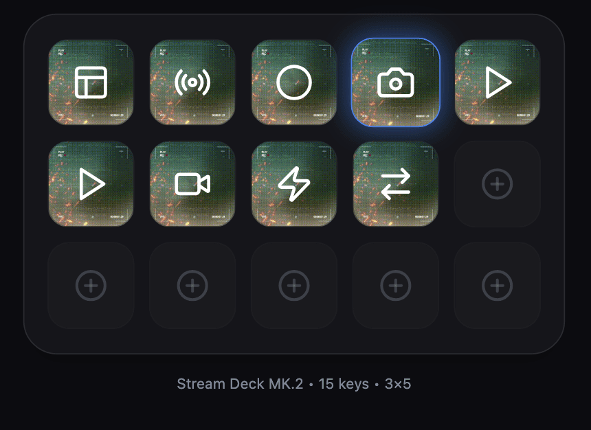 A stream deck profile generated by Deck Smith with a Battlefield 6 Themed Background