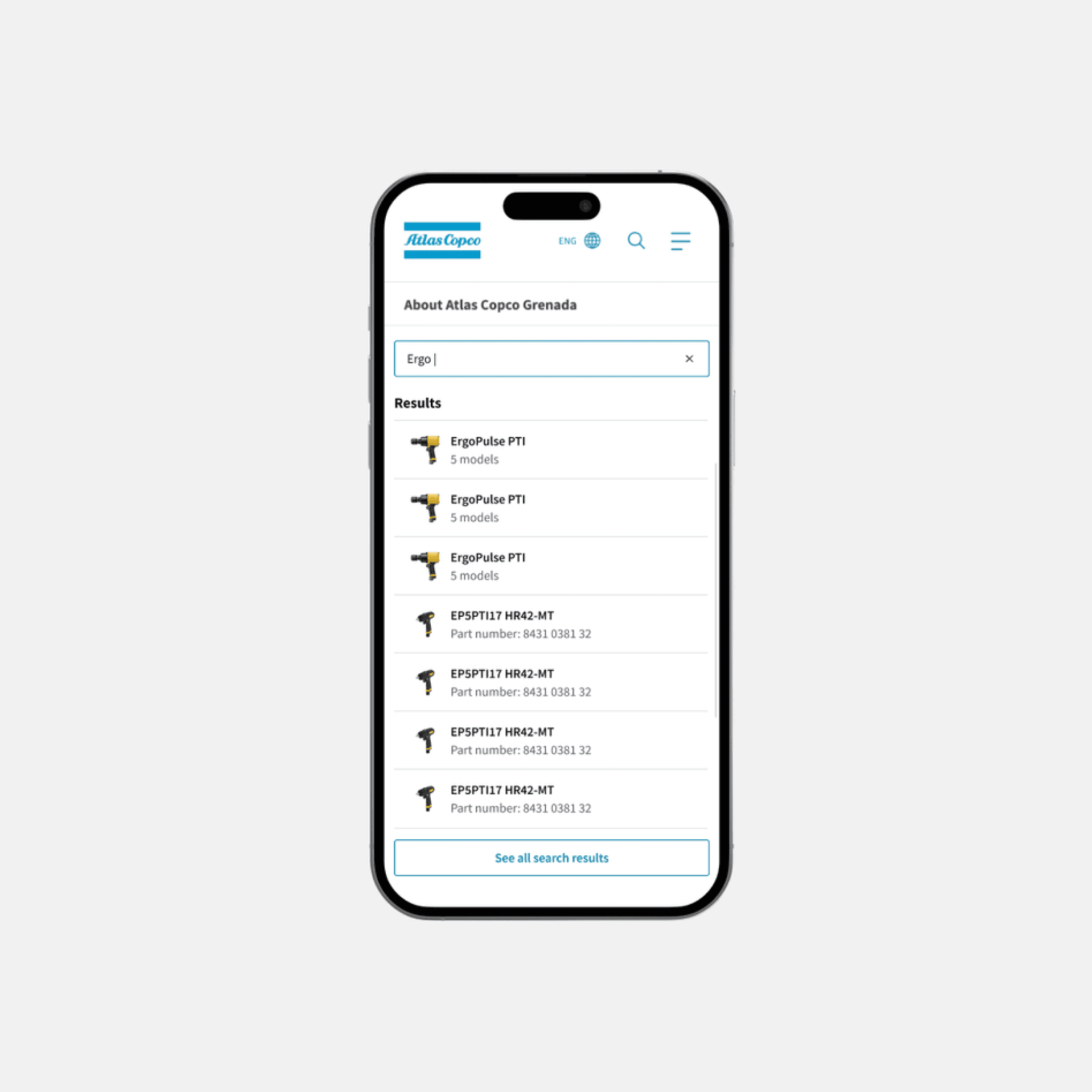 Smartphone showing UI