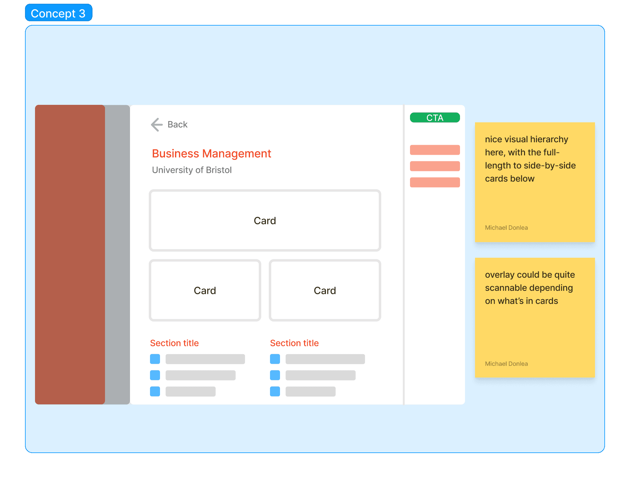 Wireframing ideas for desktop